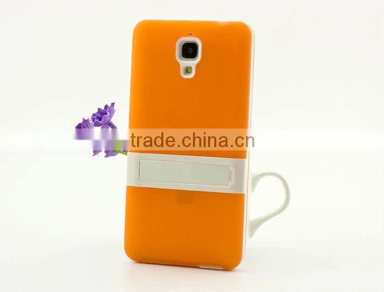 Keno Slim Fit Hybrid Flexible TPU Armor Defender Case with Kickstand for Xiaomi 4
