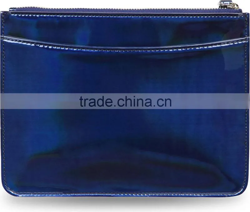 Metallic Silver leather Wristlets wallet