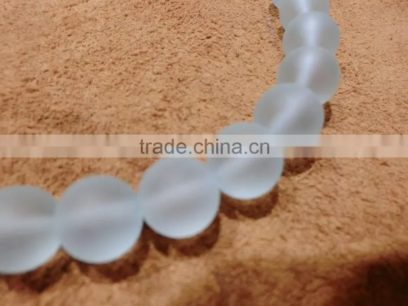 natural matte sea blue gemstone bead/4-12mm frosted glass round beads