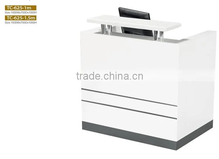 White and black MFC fitness center reception desk