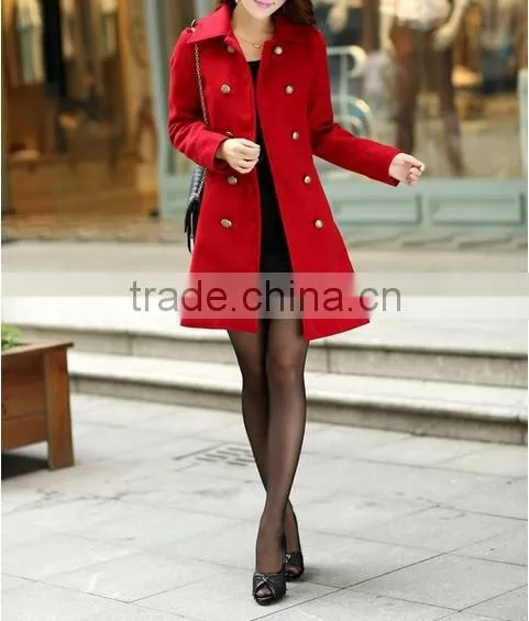 TOP Fashion Women Double Breasted Trench Coats Outwear Slim Jackets Overcoats