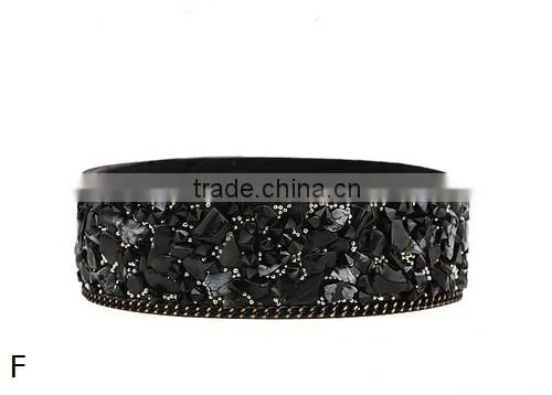 New arrival trendy natural stone bracelet leather bracelet customized/