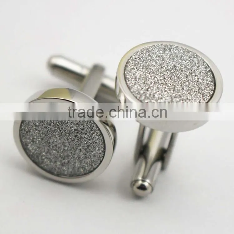 Personalized Logo Women Men Stainless Steel Round Blank Gold Cufflinks