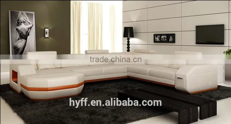 Northern Europe Nordic style genuine italy leather corner office sofa HYZ10