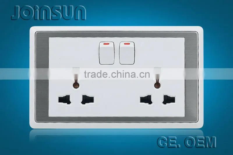 double socket outlet with switch (LIC33WN)