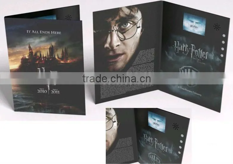 7' wedding video greeting card/chrismas video brochure card/video booklet for celebration