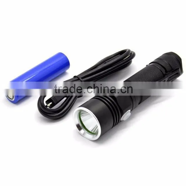 Soshine TC10 Rechargeable 200LM LED 3-Mode White Flashlight with USB Cable- Black (1 x 18650)