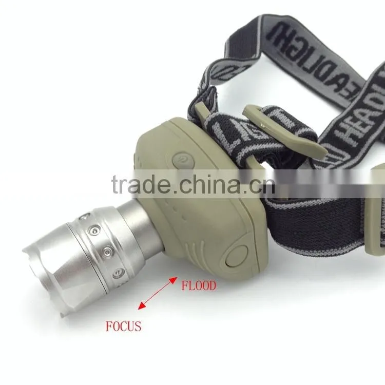Poppas T27 powered by 3AAA batteries classic ZOOM camping headlamp led