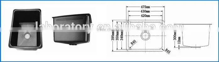 Hot sale chemical resistant laboratory PP sink