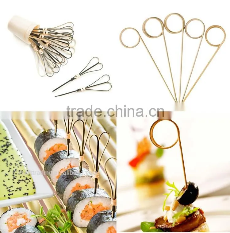 Factory sale online shop short cocktail stick flags with knot