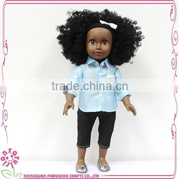 Beautiful black fashion custom vinyl body moveable baby doll