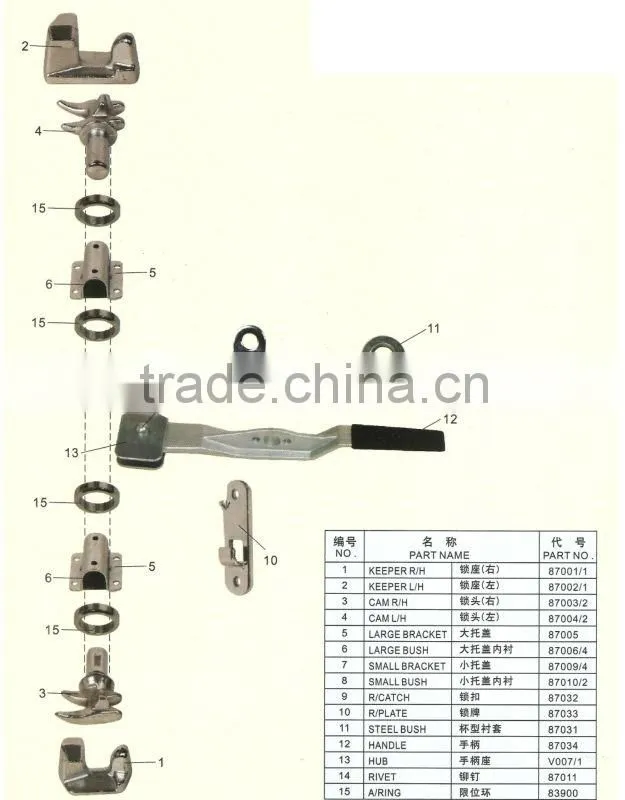 standard shipping container locksets door handle retainer plate retainer catch