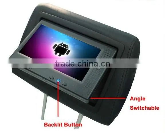 Turnable Screen Monitor Built in Headrest for Taxi Advertisement with Body Sensor