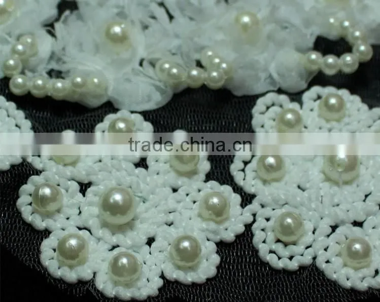 Chiffon Fabric Machine Embroidered Hand Beaded Lace Collar for Women Clothing