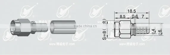 SMA Reverse Polarity male body with female pin crimp straight for 3D-FB LMR200 cable