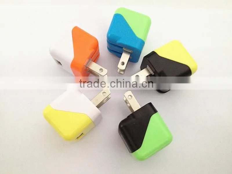 110-240V Universal Portable Phone Charger 5V 1A US folding plug cellphone wall charger for iPhone 5S 6