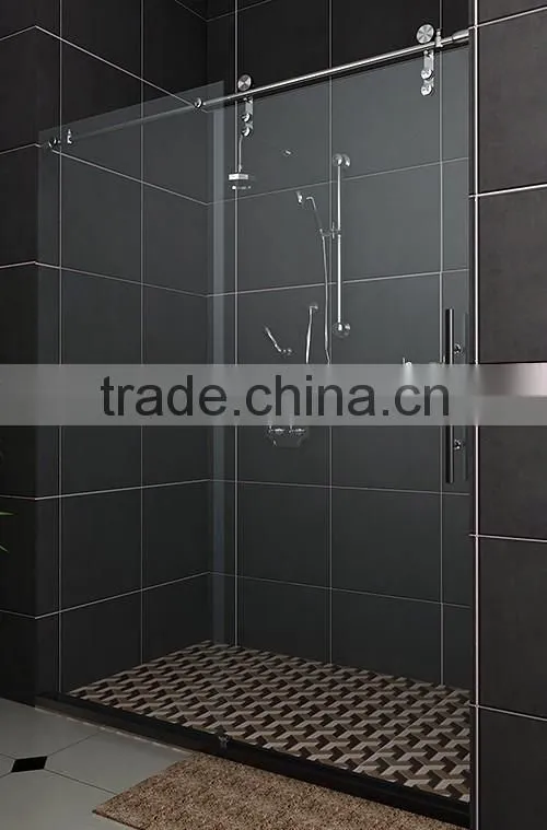 framless sliding shower door glass
