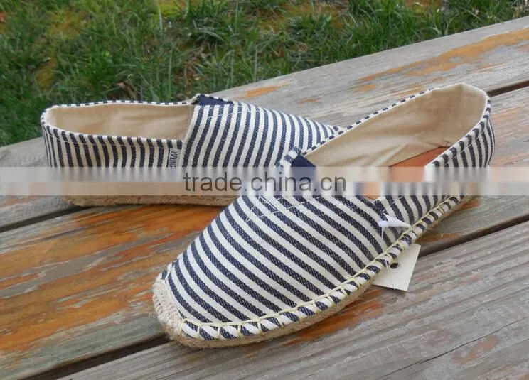 Flat stripe Canvas Espadrilles Jute les espadrilles