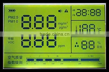 positive 8 segment monochrome AQI PM2.5 lcd display