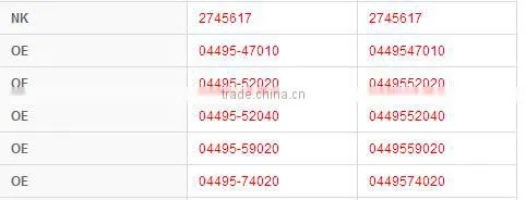 Durable parts K2342 04495-52020 Toyota best brake shoes