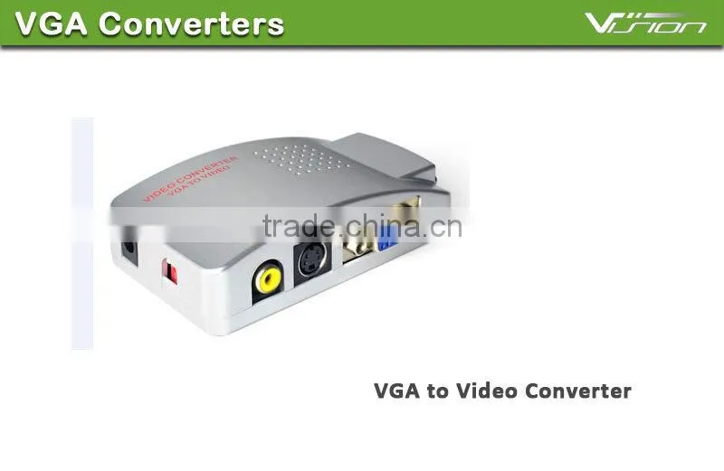 Computer PC Laptop to TV Converter Box- VGA to RCA S-Video Composite Adapter Switch