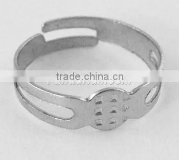 Ring Shanks, Iron, Nickel Color, 17mm, base of the ring shank: 5.5mm, hole: about 17mm(E145Y)