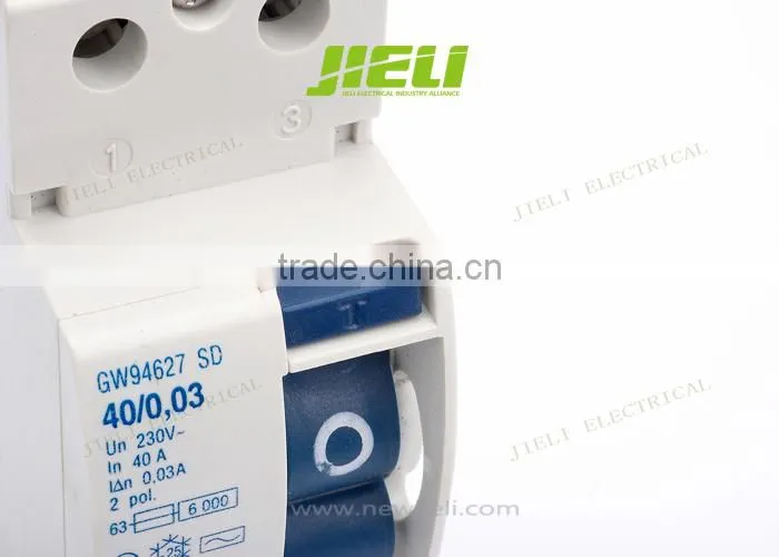 2p earth leakage circuit breaker 63a elcb 30ma 100ma 300ma