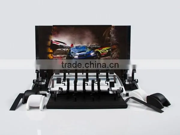 Table Top Lacquer Wooden Watch Display Stand Custom Color