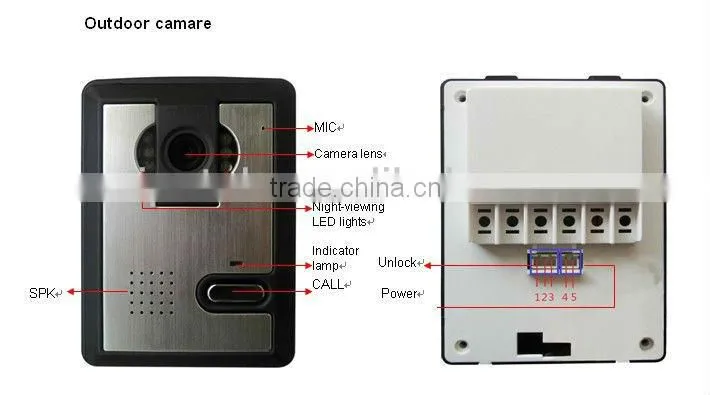 3.5 inch color battery operated intercom system wireless outdoor