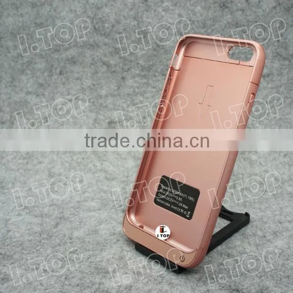 High Quality Pink Battery Case for iPhone 6 6S Charger Case with Stand