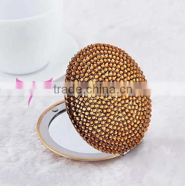 Easam high quality rhinestone small makeup mirror,cosmetic mirror for lady