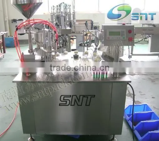 Auto glitter glue filling capping machines
