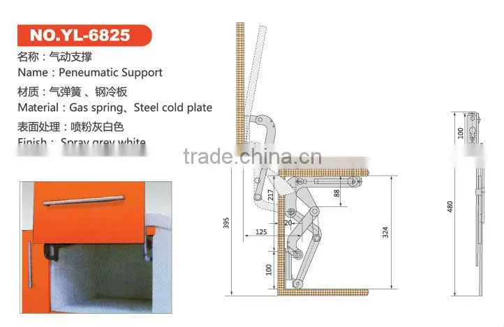 parallel lift-up cabinet lift and slide door support hardware