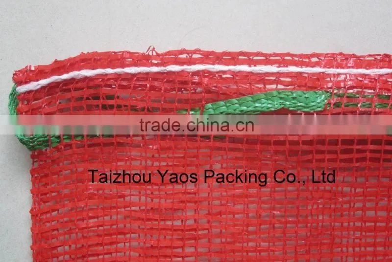 red PP tubular mesh bag onion circular tubular bag