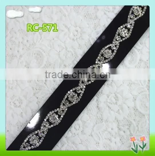 2016 Fashion handmade rhinestone chain trimmings, trimmings for headband
