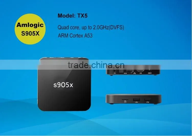 2016 New Version Kodi 16.1 Amlogic S905X TV Box TX5 2g 8g Quad Core Android 6.0 TV Box