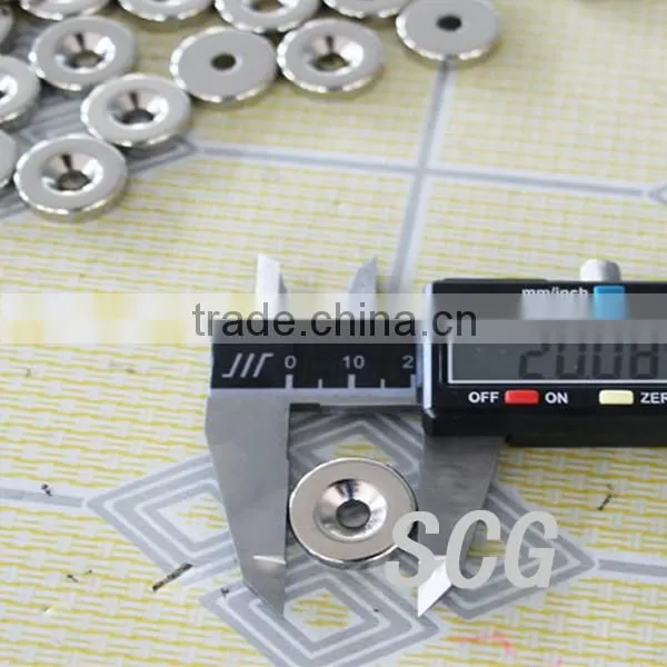 N48 Neodymium NdFeB block Magnet with countersunk hole