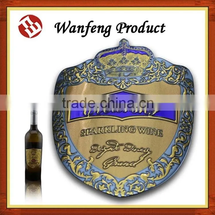 Hot-Selling fashion Custom best metal wine label with free sample