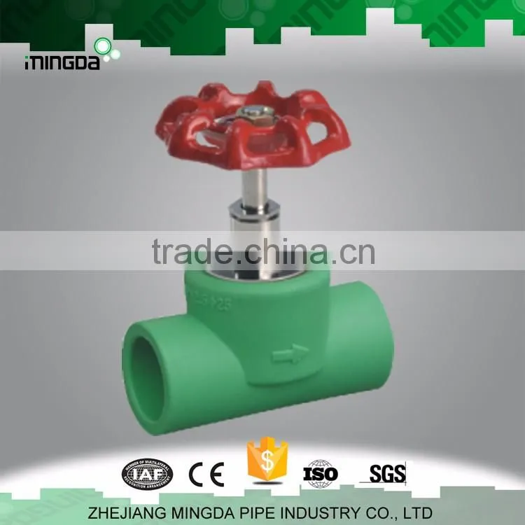 MD 1/2 ,3/4 ,1 inch cheap plastic ppr brass ball valve for hot and cold water brass ppr stop gate valve pvc valve factory