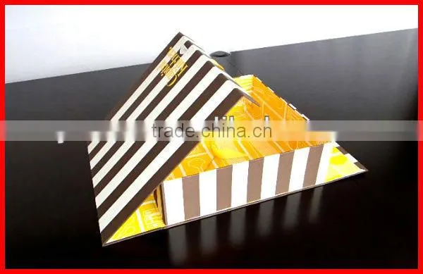 Top! Brown colour collapsible cardboard rigid storage box with sticker