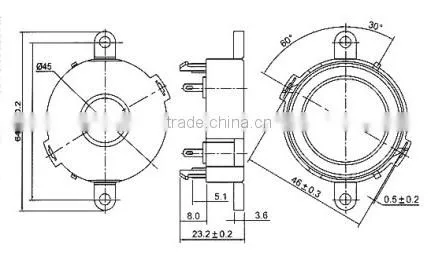 FBPT4524 45mm high quality piezo buzzer alarm buzzer for security smoke alarm (FBELE)