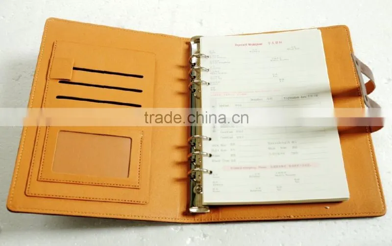 2013 dark brown a5 personalized embossing promotion pull up leather diary with closure for company advertisement