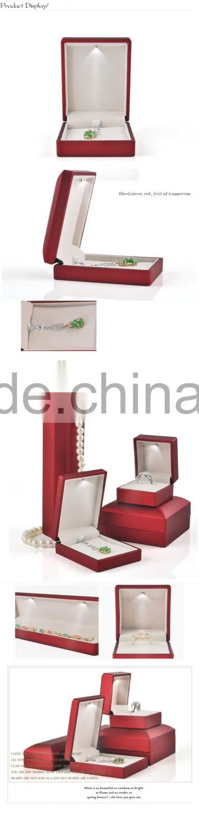 Exquisite colorful plastic ring box jewelry with led light