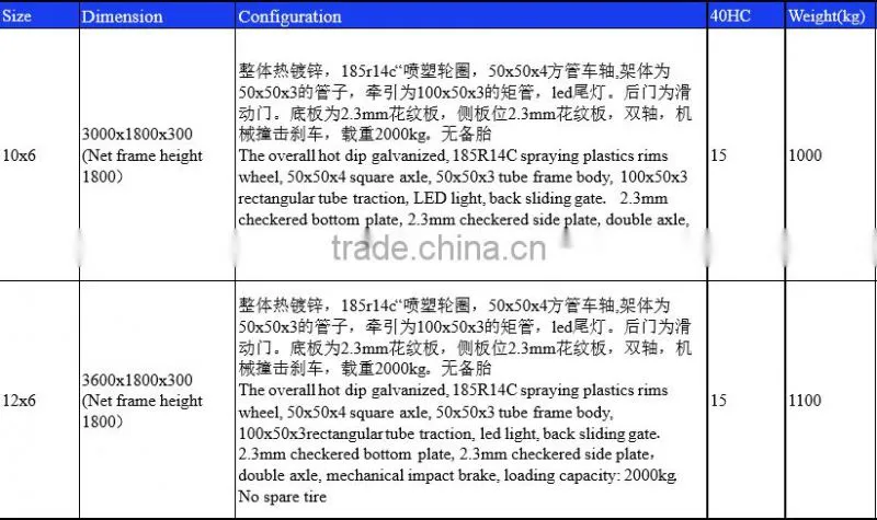 High quality livestock cattle trailer for sale