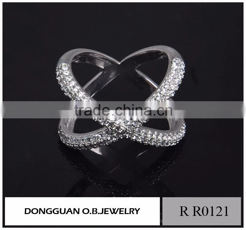 Jewelry White Rhodium ring, Ladies new design white gold finger ring