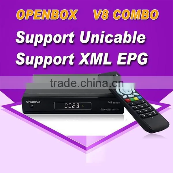 nice product !openbox V8 combo DVB-S2 and DVB-T2 free IPTV twin tuner set top box for UK/italy/USA market