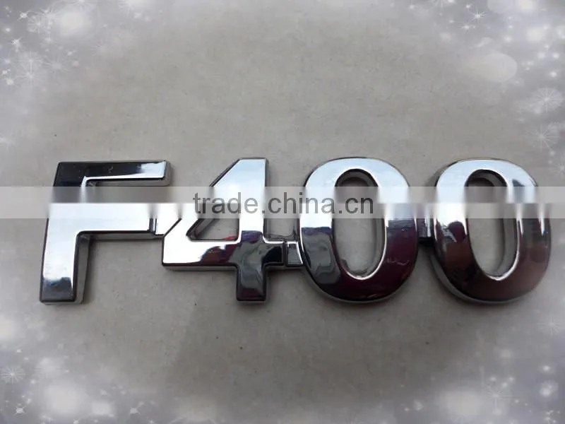 F400 chrome car logo sticker