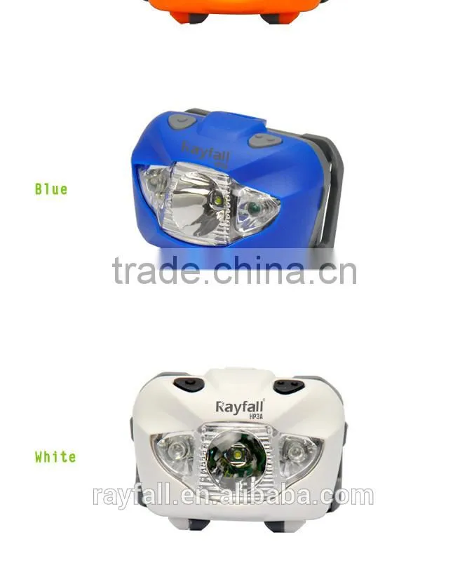 Amazon hot selling 3 aaa battery super bright rohs headlamp oem with logo