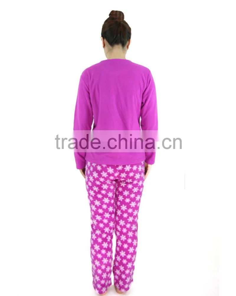 Kevince women polar fleece pyjamas set love snow 1000pcs up OEM factory directly