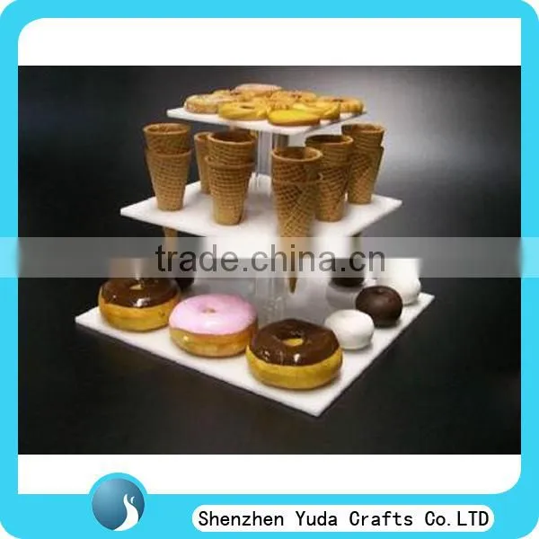 cheap durable white acrylic dessert display stand desktop wedding cake stand for sale